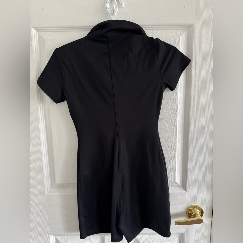 POLO BODYCON ROMPER BLACK SIZE SMALL SHORTS AND SHORT SLEEVE WITH BUTTONS - Picture 10 of 10